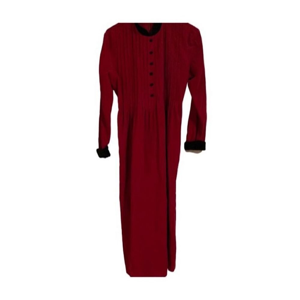 Vintage 90s full length corduroy Red black dress